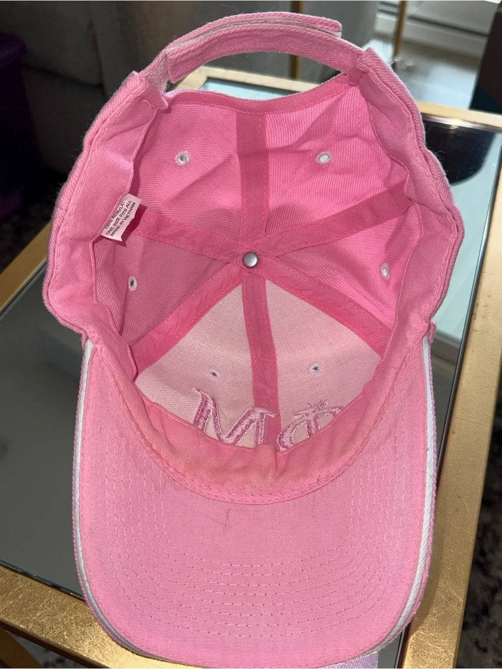 Pink Phi Mu Baseball Cap